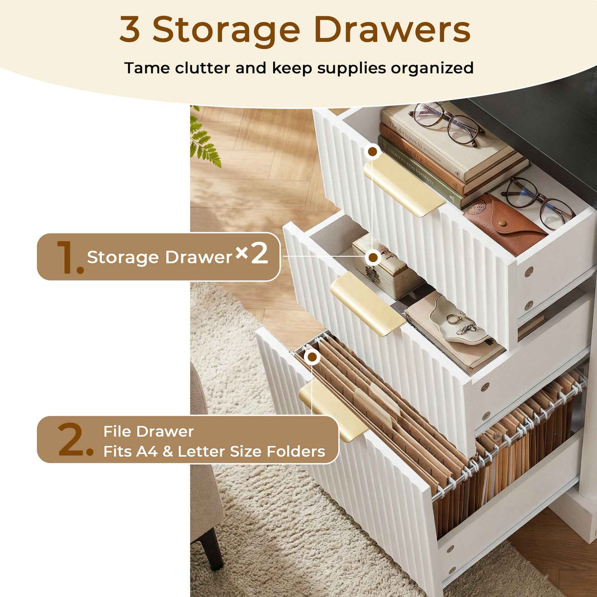 59 Modern Fluted L-Shaped Desk with Charging Station-Free Shipping - aurelia-clothing-8955