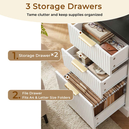59 Modern Fluted L-Shaped Desk with Charging Station-Free Shipping - aurelia-clothing-8955