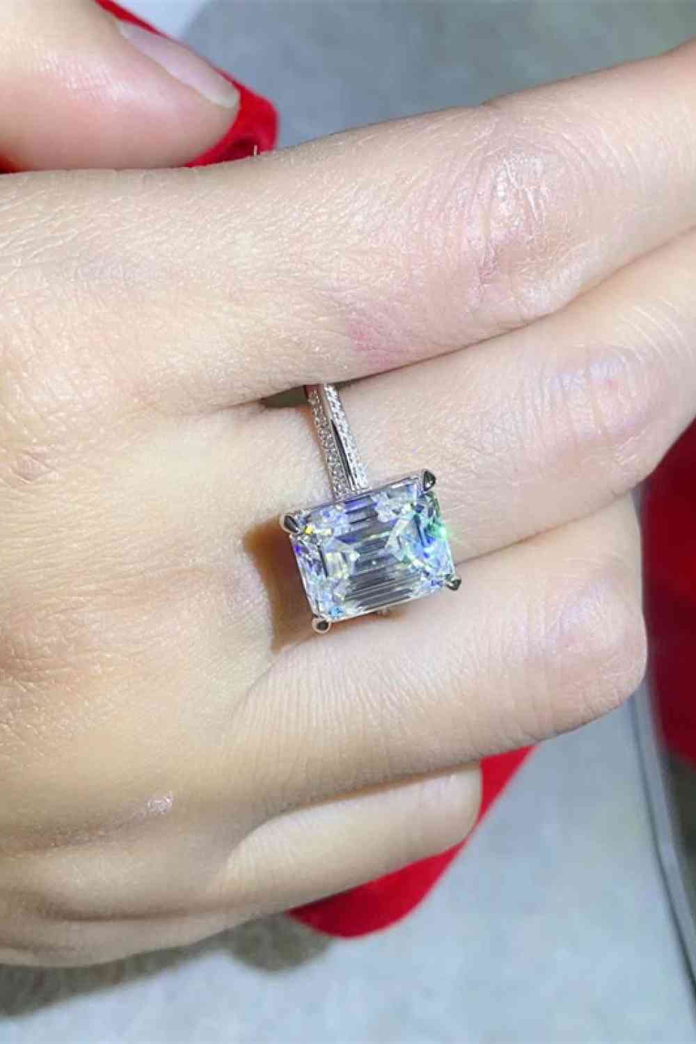 5 Carat Moissanite Platinum-Plated Ring - aurelia-clothing-8955