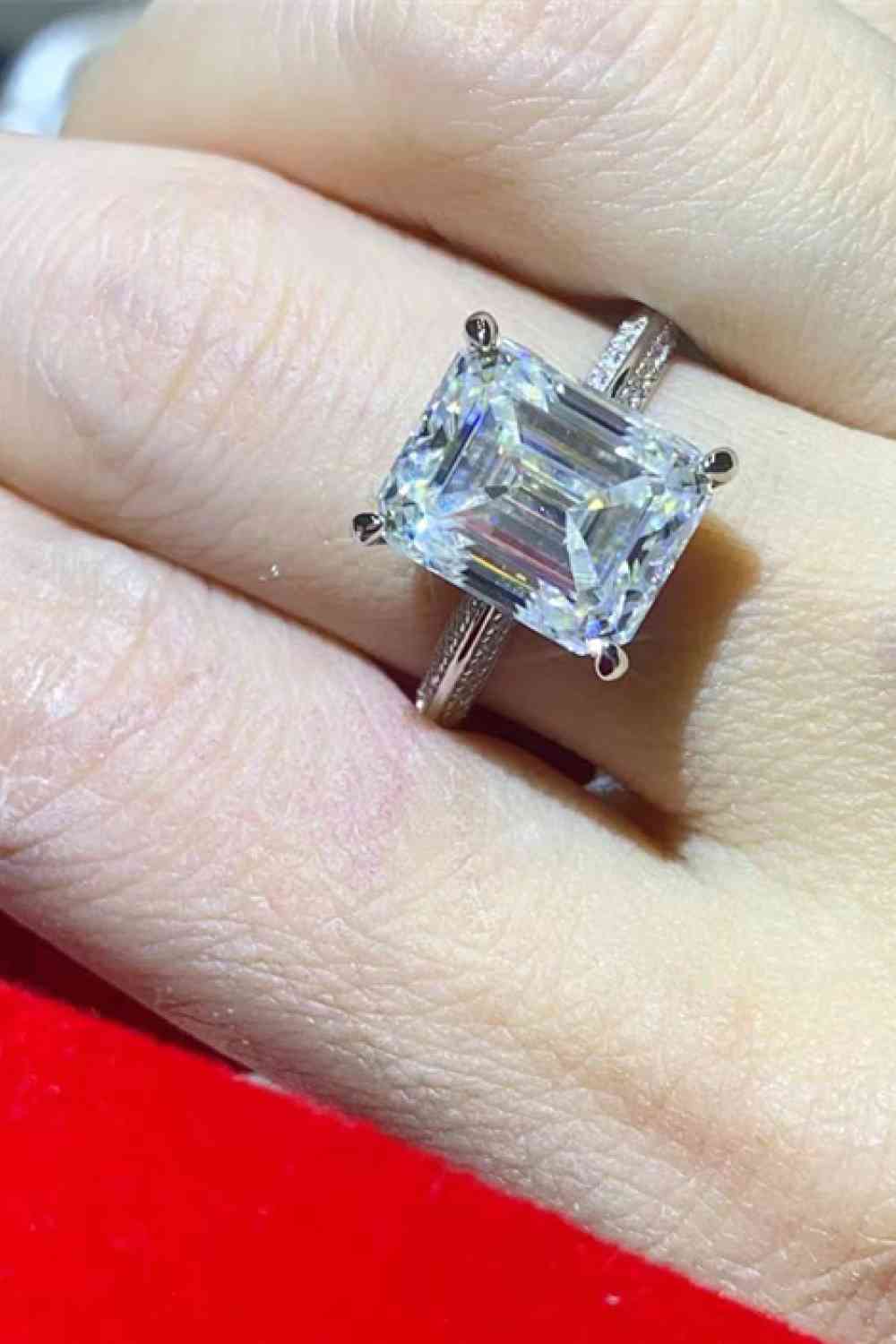 5 Carat Moissanite Platinum-Plated Ring - aurelia-clothing-8955