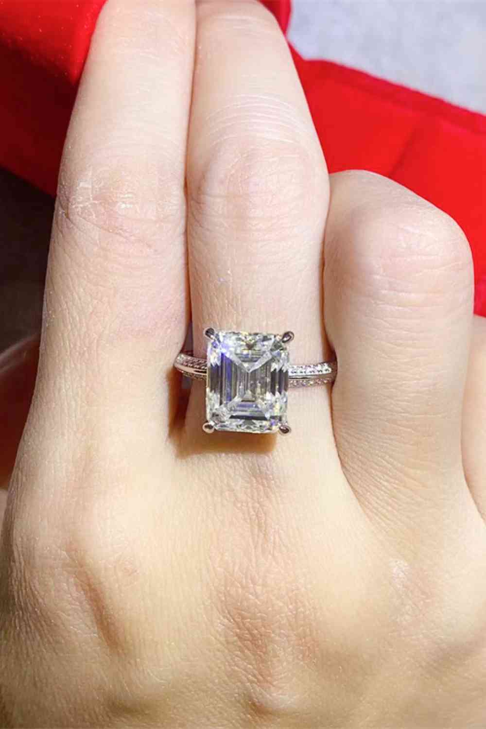 5 Carat Moissanite Platinum-Plated Ring - aurelia-clothing-8955