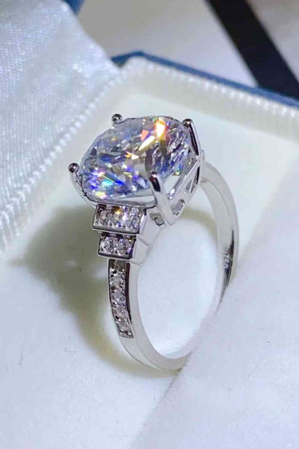 5 Carat Moissanite Sterling Silver Ring - aurelia-clothing-8955