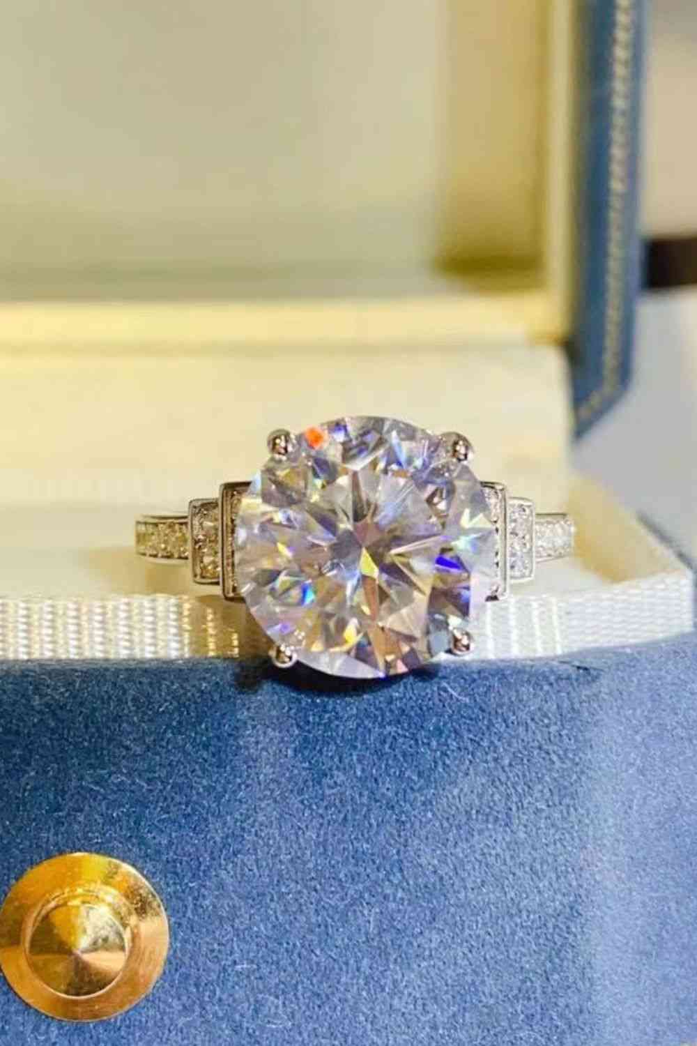 5 Carat Moissanite Sterling Silver Ring - aurelia-clothing-8955