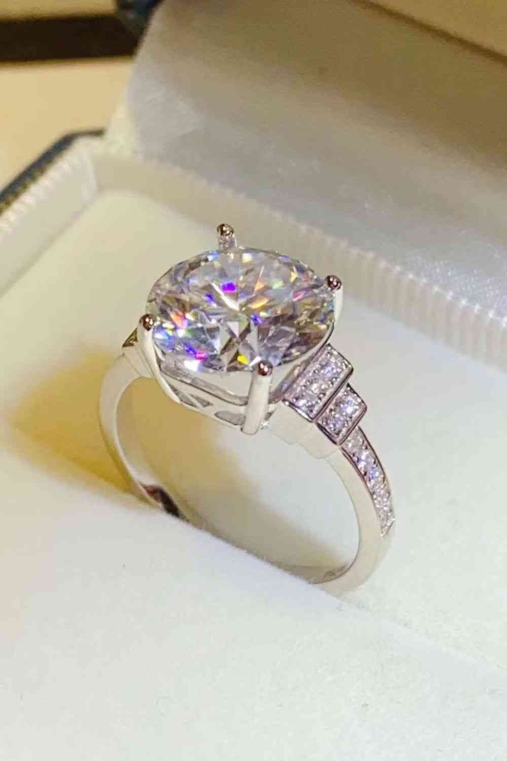 5 Carat Moissanite Sterling Silver Ring - aurelia-clothing-8955