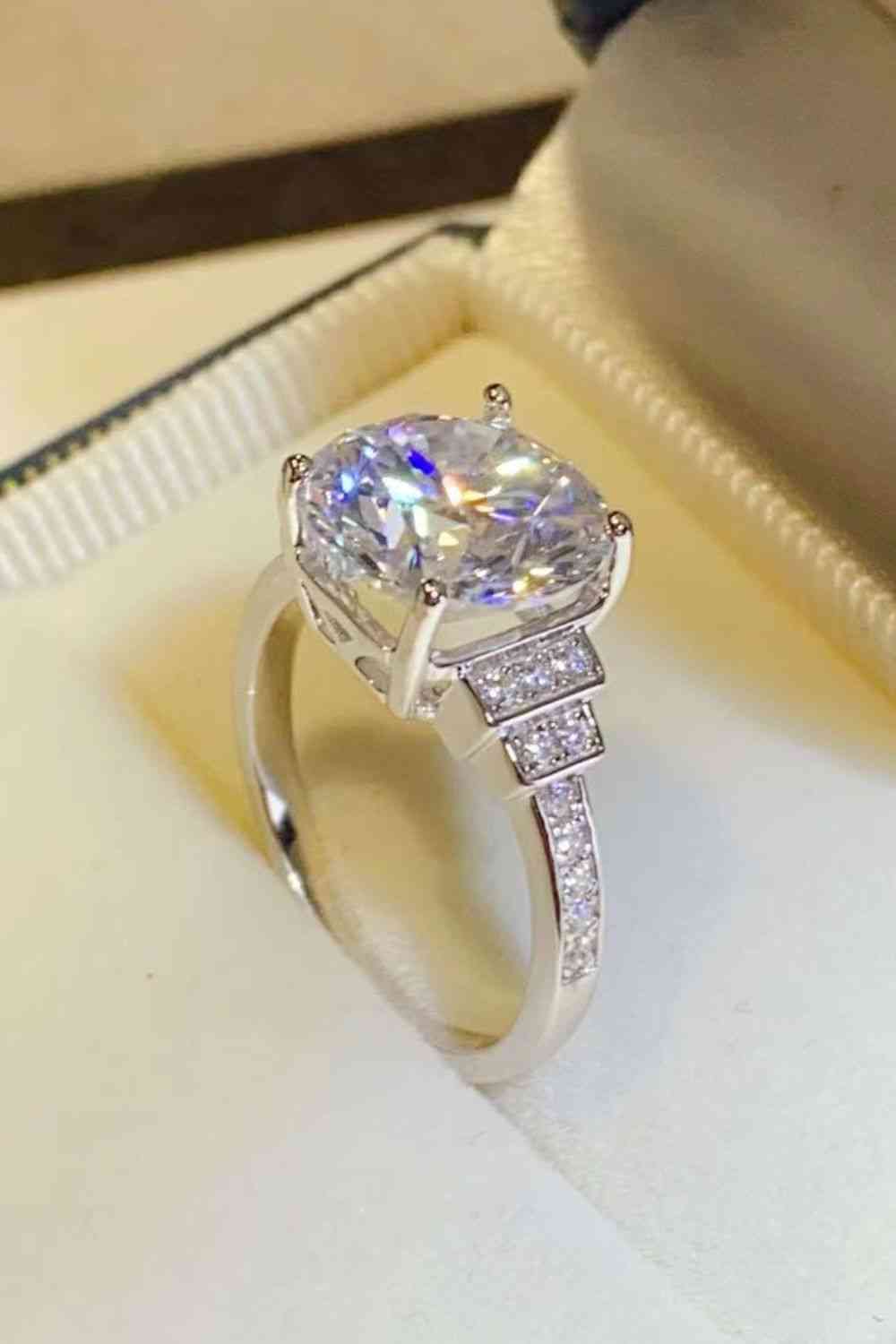 5 Carat Moissanite Sterling Silver Ring - aurelia-clothing-8955