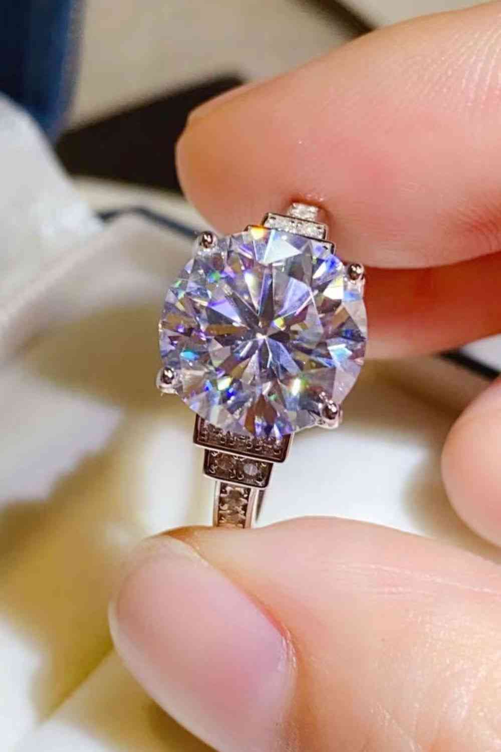 5 Carat Moissanite Sterling Silver Ring - aurelia-clothing-8955