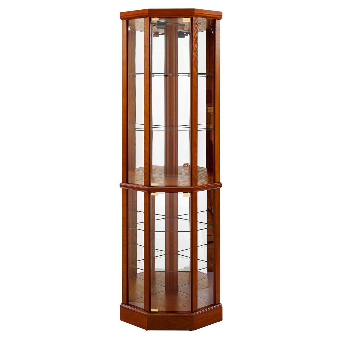 6 Shelf Lighted Corner Curio Cabinet-Free Shipping - aurelia-clothing-8955