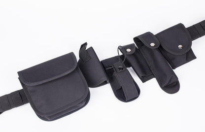 7 pcs Tactical Duty Belt Black Law Enforcement Hutning Equipment System Waist Gun Holster Flashlight Pouch set - Free Shipping - aurelia-clothing-8955