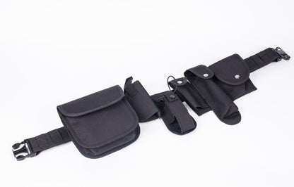 7 pcs Tactical Duty Belt Black Law Enforcement Hutning Equipment System Waist Gun Holster Flashlight Pouch set - Free Shipping - aurelia-clothing-8955