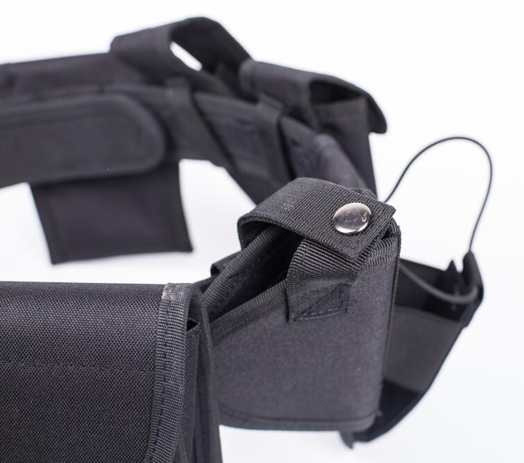 7 pcs Tactical Duty Belt Black Law Enforcement Hutning Equipment System Waist Gun Holster Flashlight Pouch set - Free Shipping - aurelia-clothing-8955