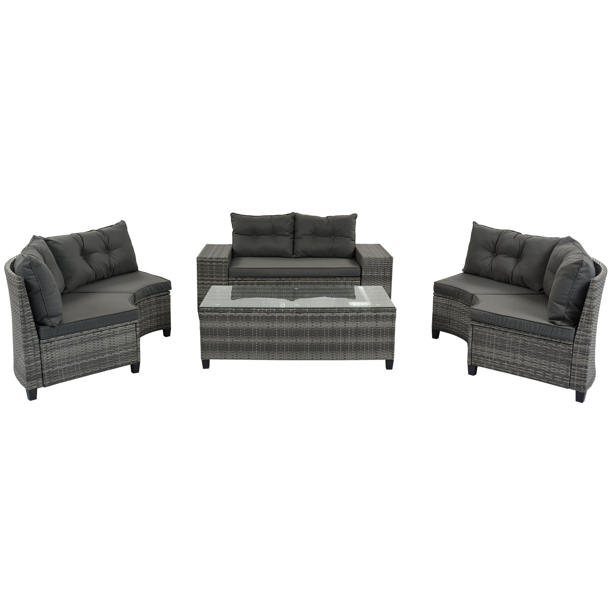 8-pieces Outdoor Wicker Round Sofa Set-Free Shipping - Aurelia Clothing