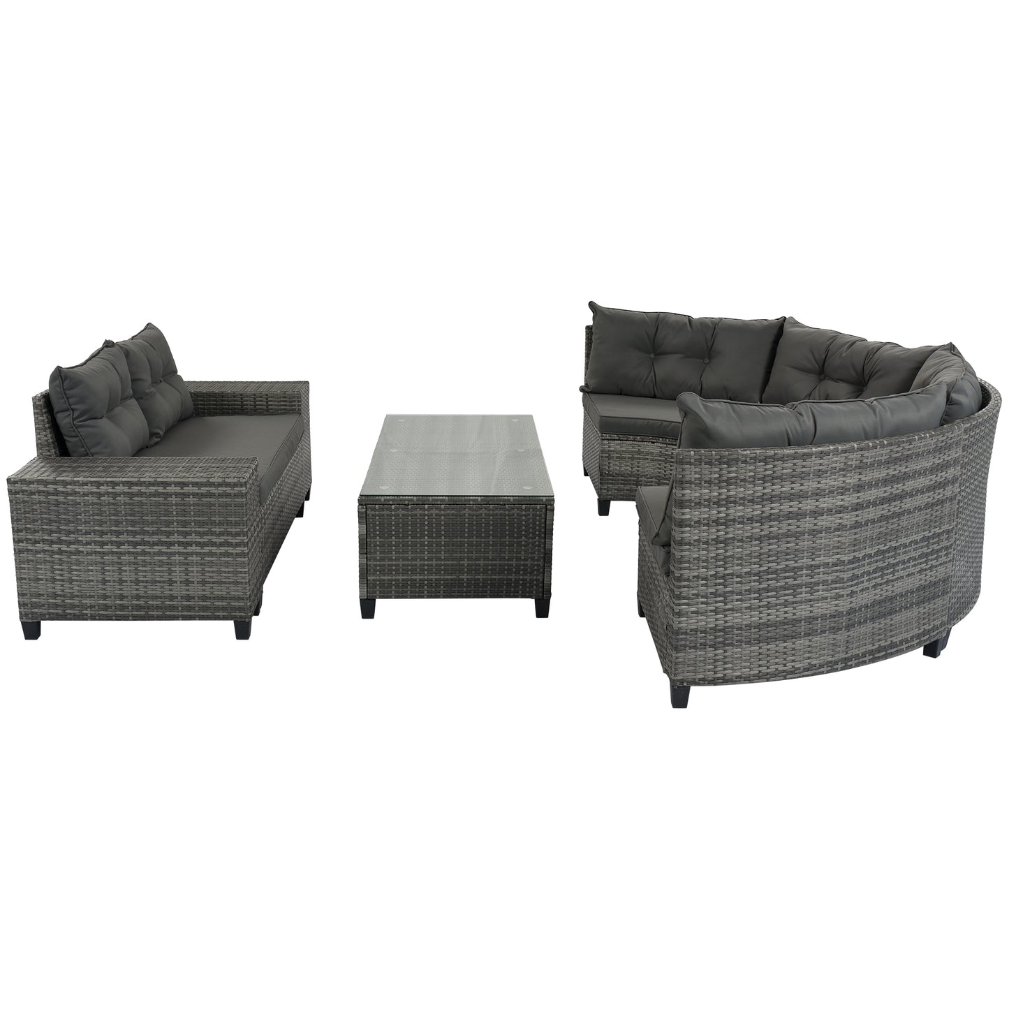 8-pieces Outdoor Wicker Round Sofa Set-Free Shipping - Aurelia Clothing