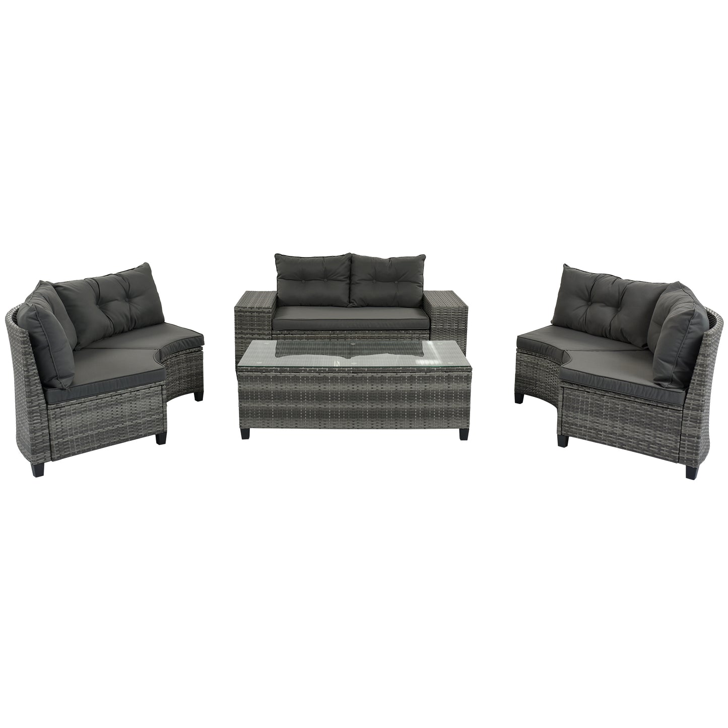 8-pieces Outdoor Wicker Round Sofa Set-Free Shipping - aurelia-clothing-8955