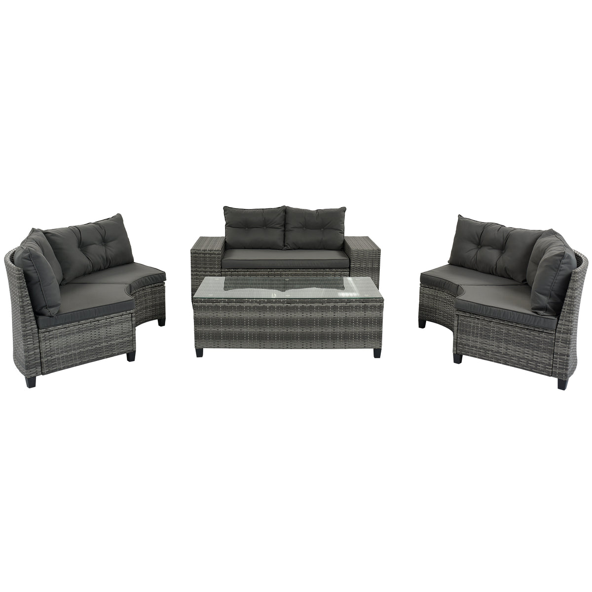 8-pieces Outdoor Wicker Round Sofa Set-Free Shipping - aurelia-clothing-8955