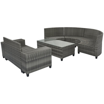 8-pieces Outdoor Wicker Round Sofa Set-Free Shipping - aurelia-clothing-8955