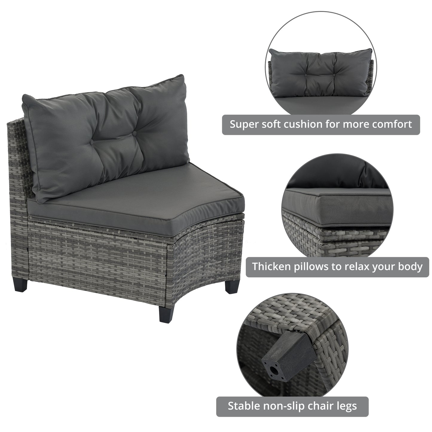 8-pieces Outdoor Wicker Round Sofa Set-Free Shipping - aurelia-clothing-8955