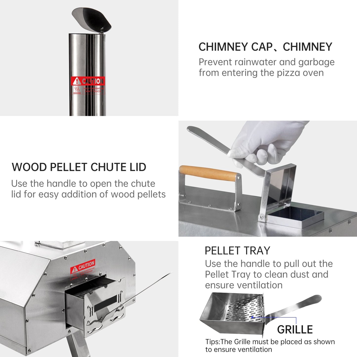 Stainless Steel Pizza Oven Outdoor 12" Automatic Rotatable Pizza Ovens Portable Wood Fired Pizza Oven Pizza Maker with Timer - Free Shipping - Aurelia Clothing
