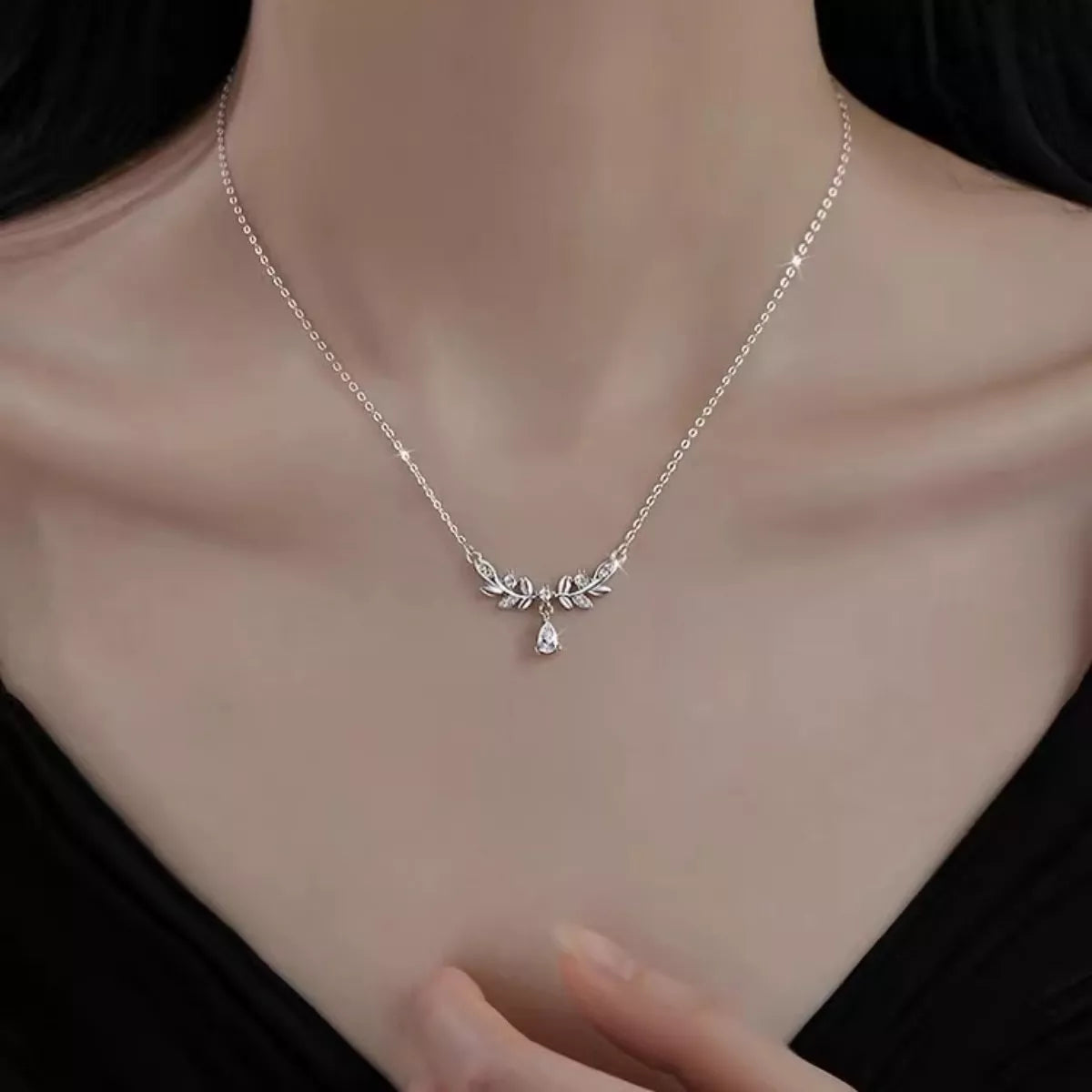 925 Sterling Silver Zircon Flower Necklace-Free Shipping - aurelia-clothing-8955