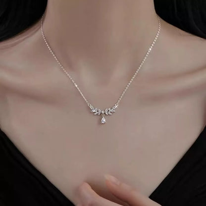 925 Sterling Silver Zircon Flower Necklace-Free Shipping - aurelia-clothing-8955