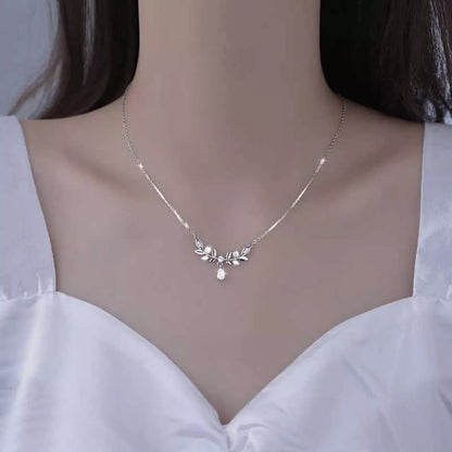 925 Sterling Silver Zircon Flower Necklace-Free Shipping - aurelia-clothing-8955