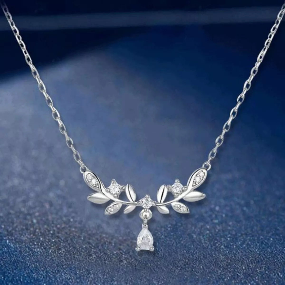 925 Sterling Silver Zircon Flower Necklace-Free Shipping - aurelia-clothing-8955