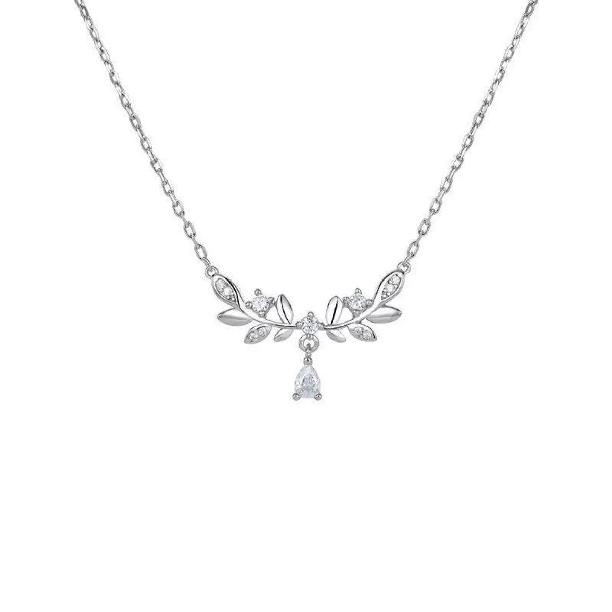 925 Sterling Silver Zircon Flower Necklace-Free Shipping - aurelia-clothing-8955