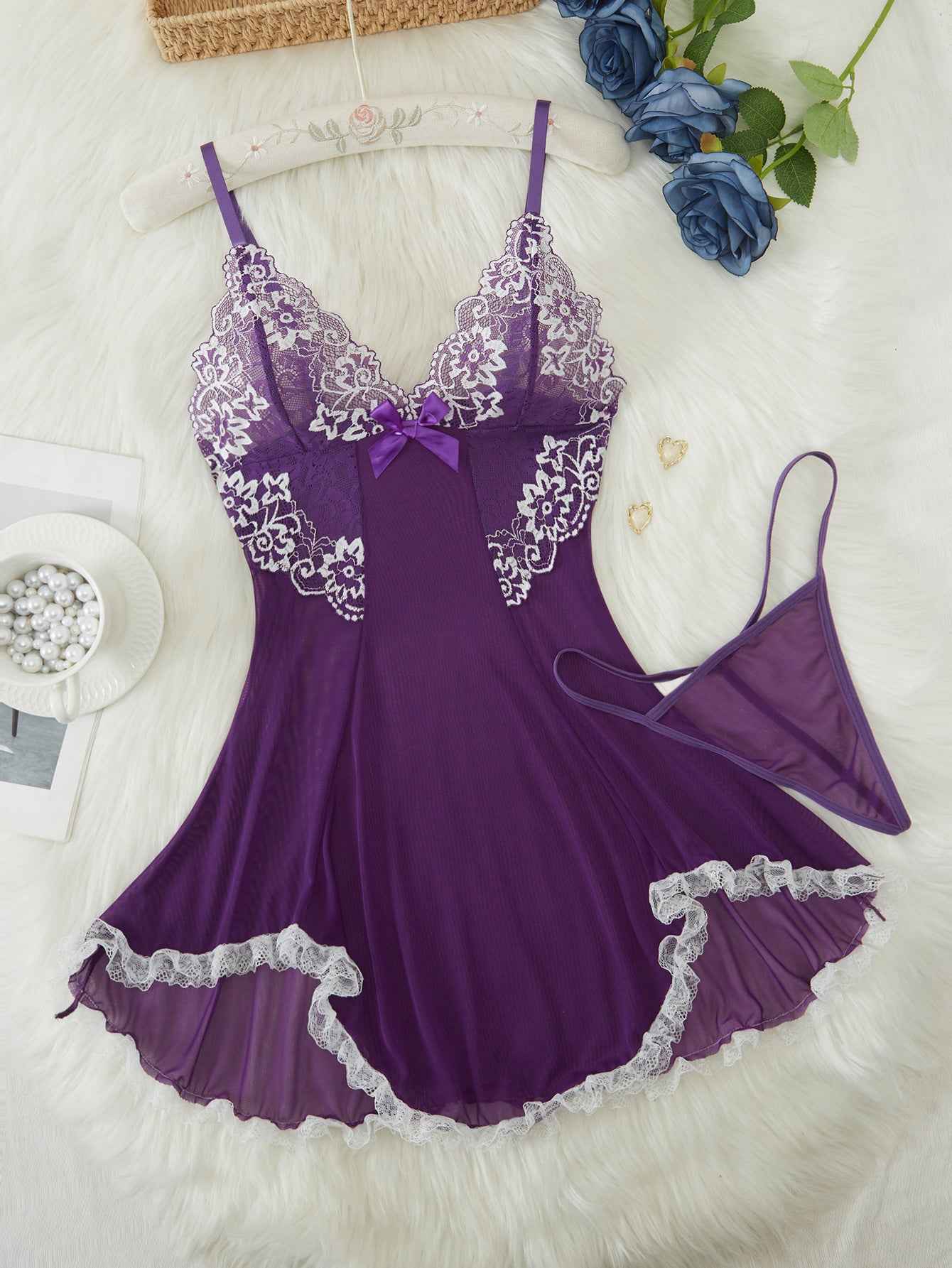 Lingerie Mesh Style Lounge Attire - Free Shipping