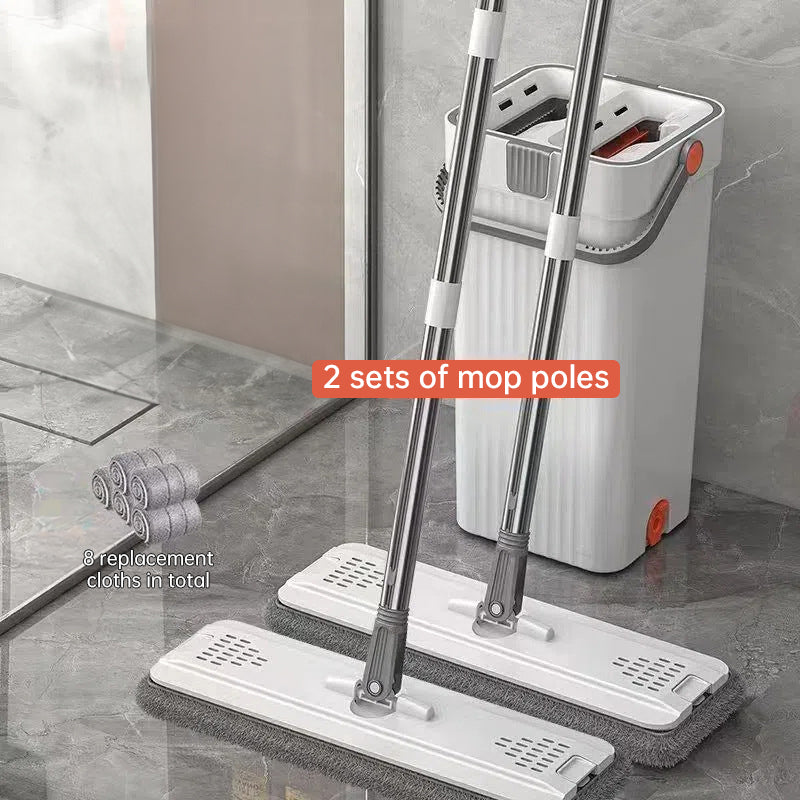A 33cm Home Floor Cleaning Set: Hand Free Flat Mop & Bucket, 360° Rotating, Washable Microfiber, Lazy Cleaning Tool - Free Shipping - aurelia-clothing-8955