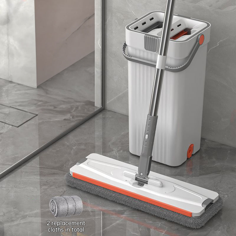 A 33cm Home Floor Cleaning Set: Hand Free Flat Mop & Bucket, 360° Rotating, Washable Microfiber, Lazy Cleaning Tool - Free Shipping - aurelia-clothing-8955