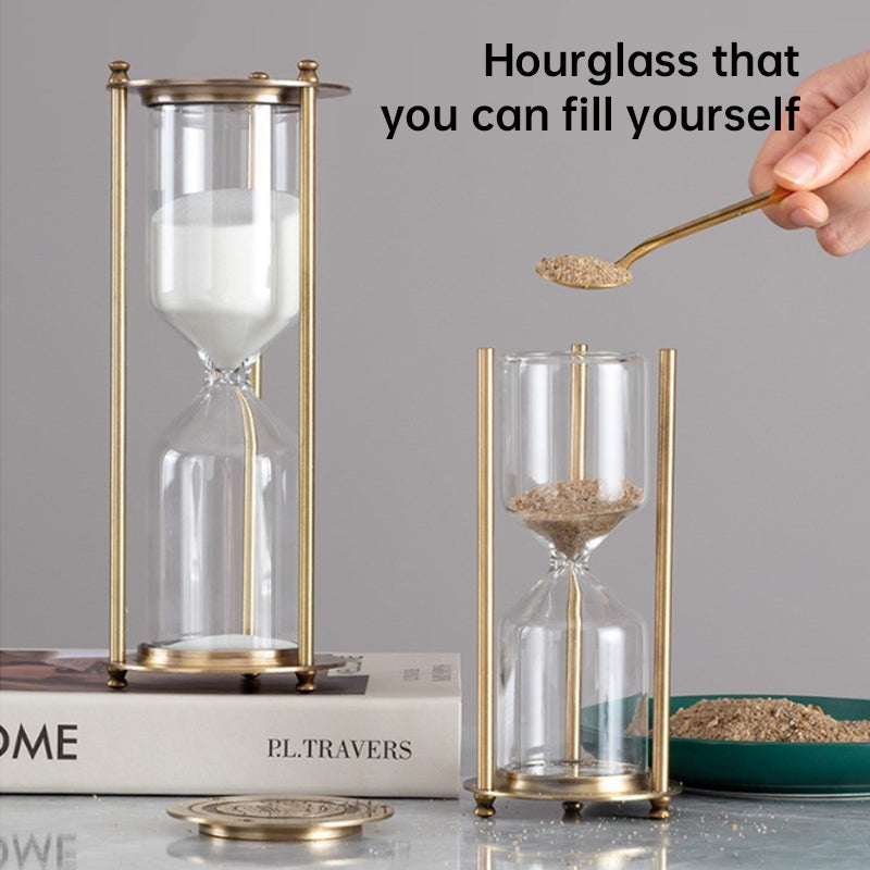Vintage Metal Hourglass Bottle Sand Clock-Free Shipping