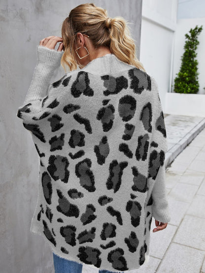 Angel Wings Leopard Pattern Fuzzy Cardigan - aurelia-clothing-8955