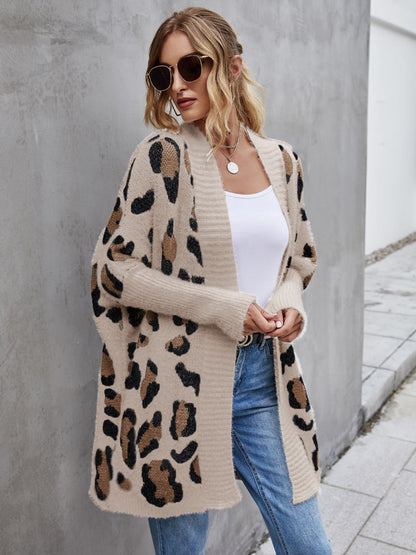 Angel Wings Leopard Pattern Fuzzy Cardigan - aurelia-clothing-8955