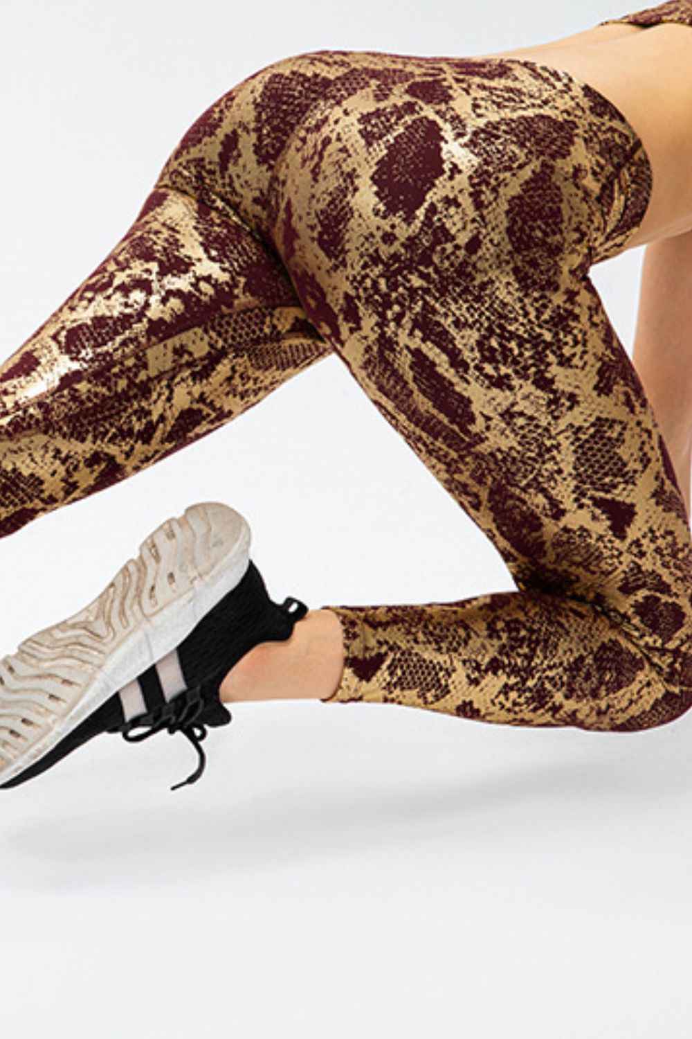 Animal Print Slim Fit Wide Waistband Long Sports Pants - aurelia-clothing-8955