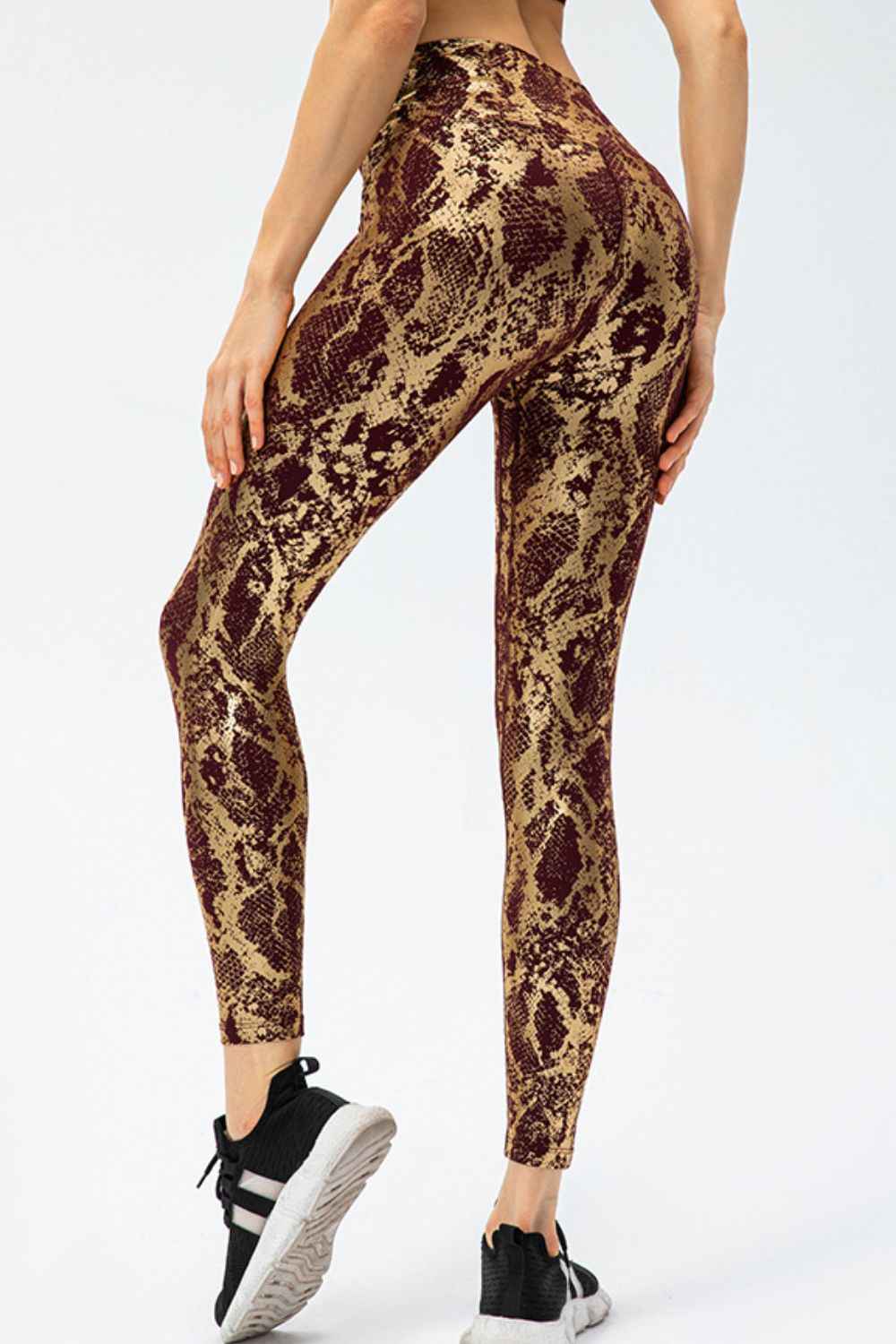 Animal Print Slim Fit Wide Waistband Long Sports Pants - aurelia-clothing-8955