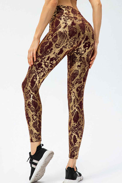 Animal Print Slim Fit Wide Waistband Long Sports Pants - aurelia-clothing-8955