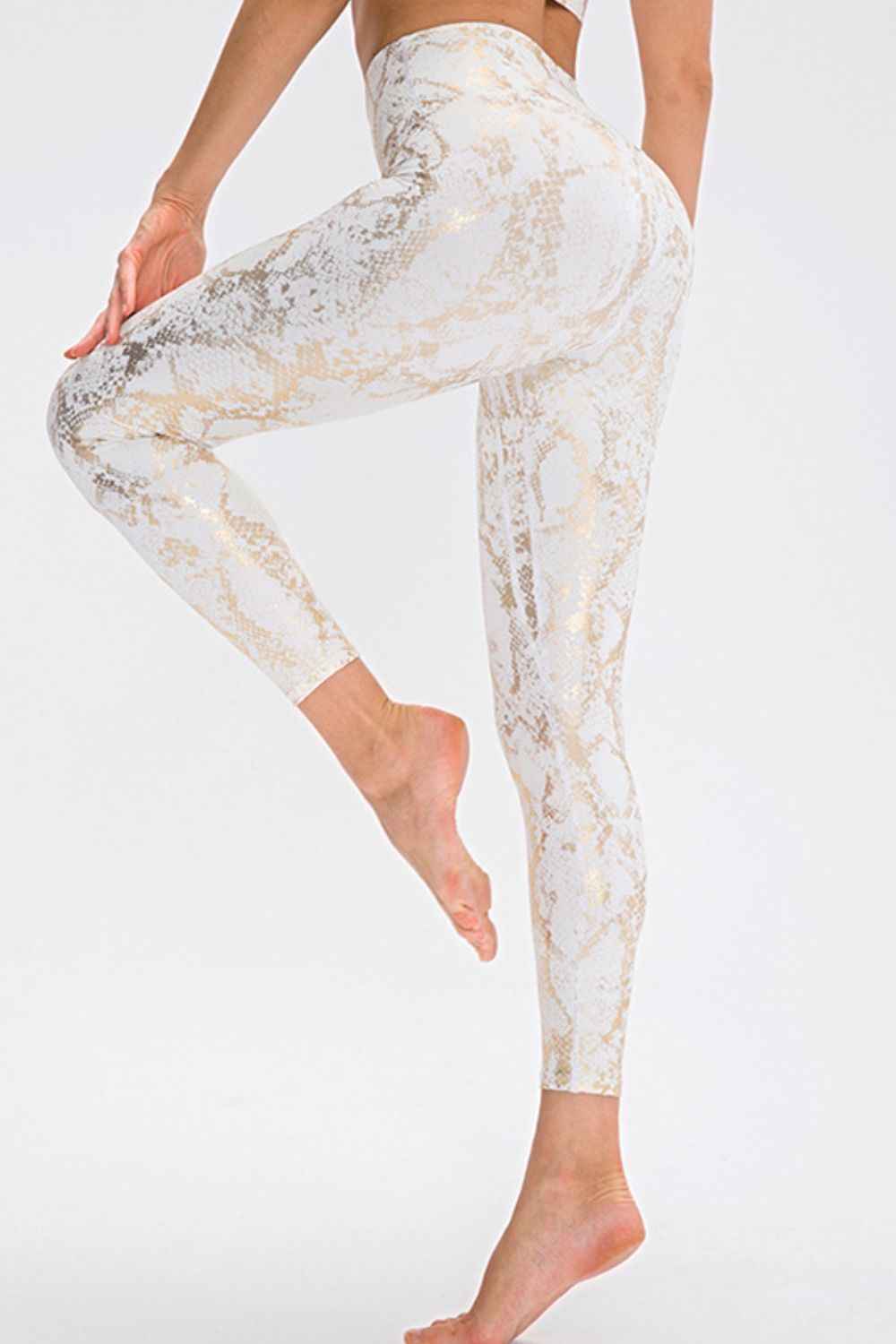Animal Print Slim Fit Wide Waistband Long Sports Pants - aurelia-clothing-8955