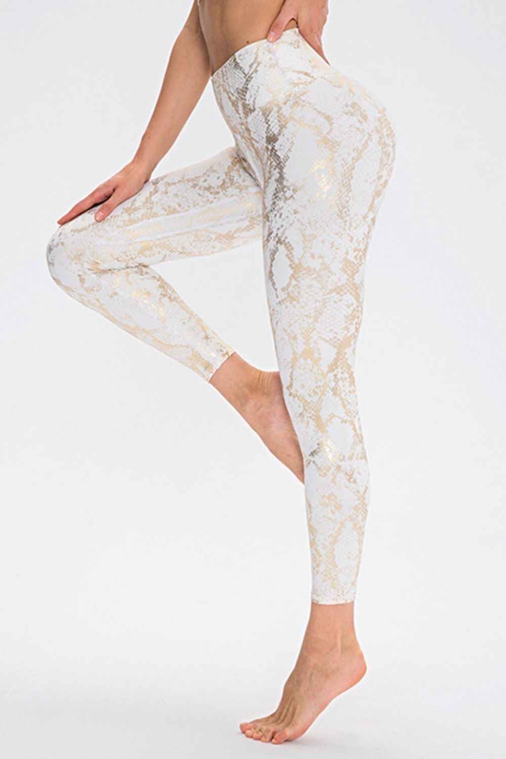 Animal Print Slim Fit Wide Waistband Long Sports Pants - aurelia-clothing-8955