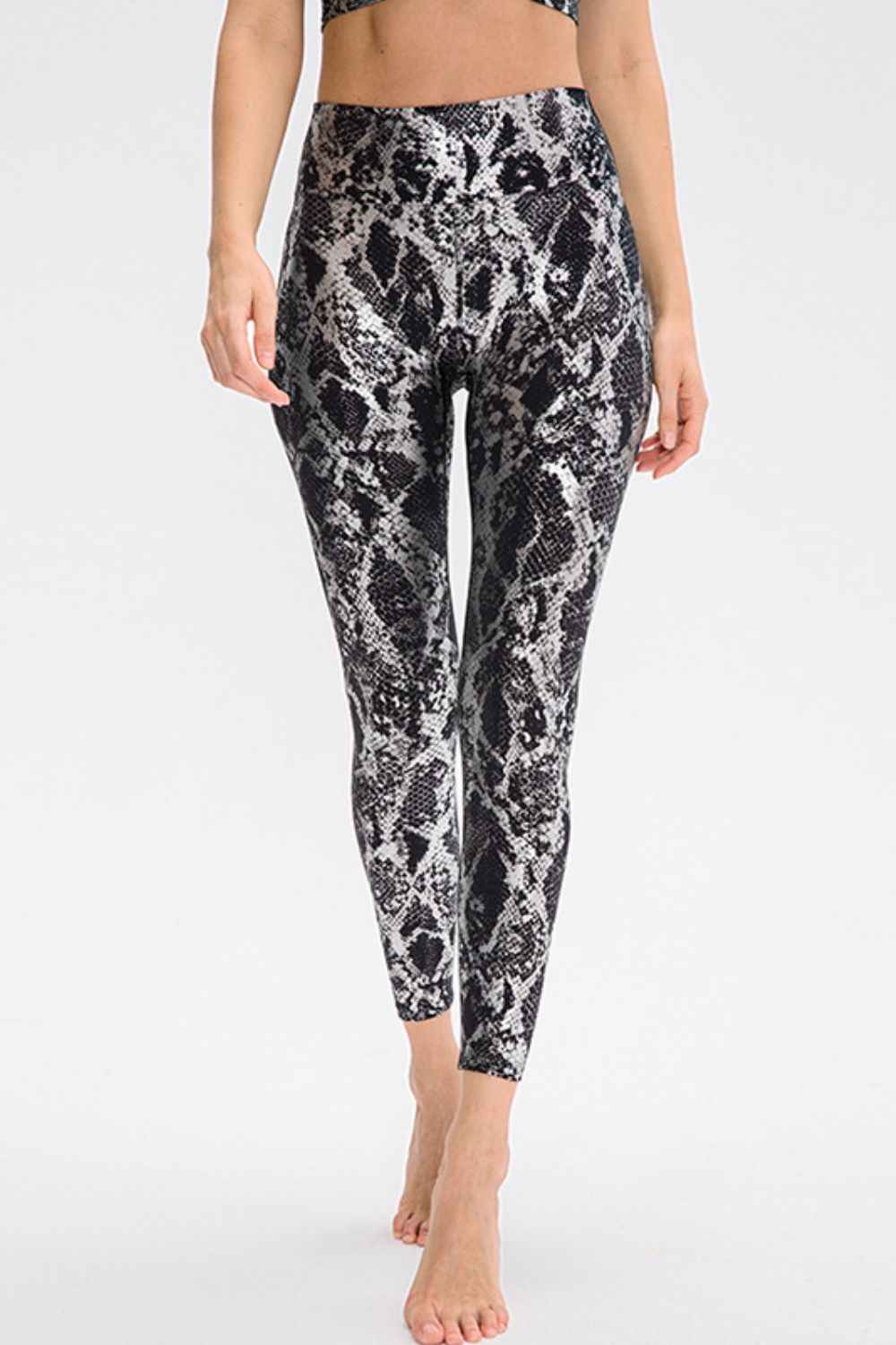 Animal Print Slim Fit Wide Waistband Long Sports Pants - aurelia-clothing-8955