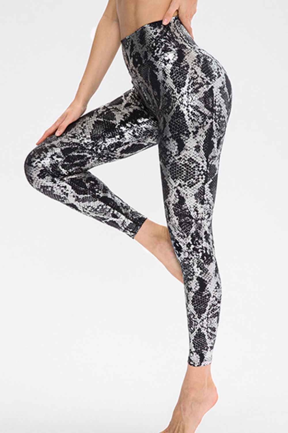 Animal Print Slim Fit Wide Waistband Long Sports Pants - aurelia-clothing-8955