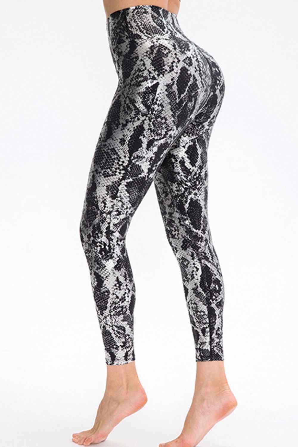 Animal Print Slim Fit Wide Waistband Long Sports Pants - aurelia-clothing-8955