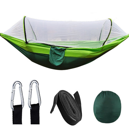 Automatic Quick Opening Mosquito Net Hammock Outdoor Camping Pole Mosquito Net Hammock Anti Roll Nylon Hammock - Free Shipping - aurelia-clothing-8955