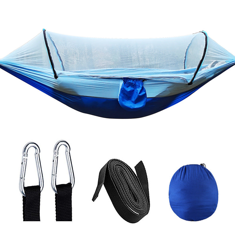 Automatic Quick Opening Mosquito Net Hammock Outdoor Camping Pole Mosquito Net Hammock Anti Roll Nylon Hammock - Free Shipping - aurelia-clothing-8955