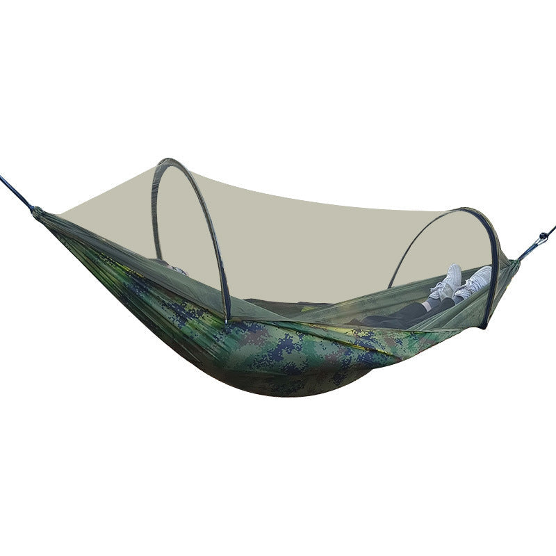 Automatic Quick Opening Mosquito Net Hammock Outdoor Camping Pole Mosquito Net Hammock Anti Roll Nylon Hammock - Free Shipping - aurelia-clothing-8955