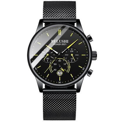 BELUSHI Watch Men Luxury Brand Famous Male Watch Black Watches Ultra Thin Milan Belt Stainless Steel Quartz Men Wrist Watch - Free Shipping - aurelia-clothing-8955