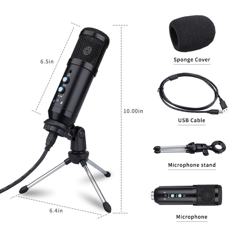 BM800USB condenser microphone with ear return monitoring silent reverberation computer MIC - Free Shipping - aurelia-clothing-8955