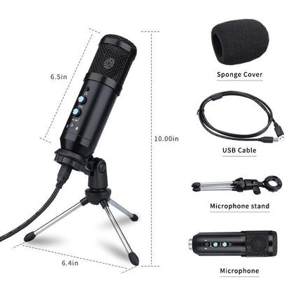 BM800USB condenser microphone with ear return monitoring silent reverberation computer MIC - Free Shipping - aurelia-clothing-8955