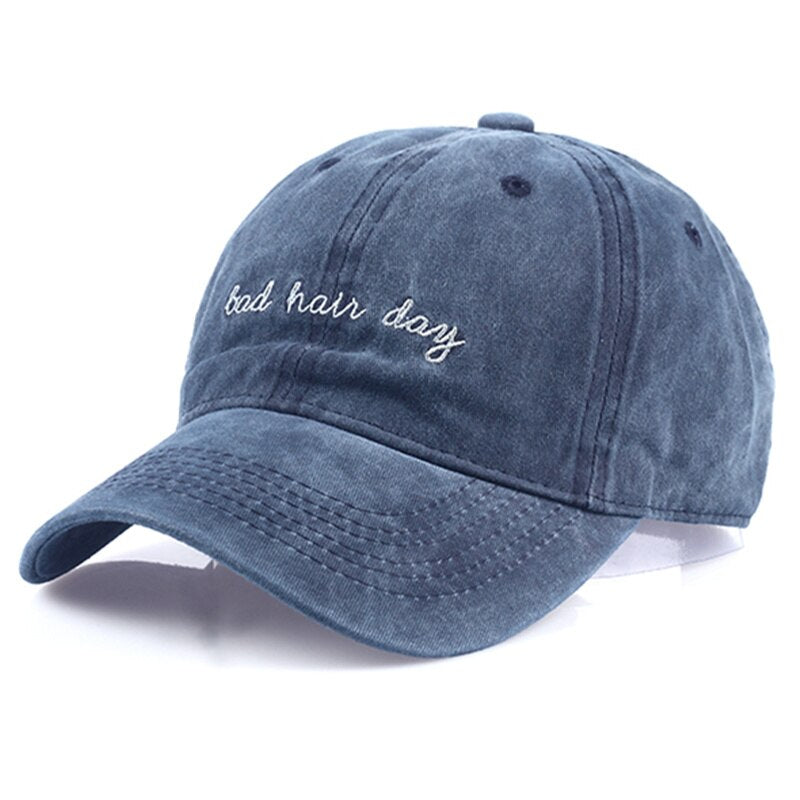 Bad Hair Day Cap Washed Baseball Cap Women Men Hat Cap Casual Snapback Letter Dad Hat Summer Cotton Adjustable Bone Male - Free Shipping - aurelia-clothing-8955