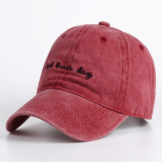 Bad Hair Day Cap Washed Baseball Cap Women Men Hat Cap Casual Snapback Letter Dad Hat Summer Cotton Adjustable Bone Male - Free Shipping - aurelia-clothing-8955