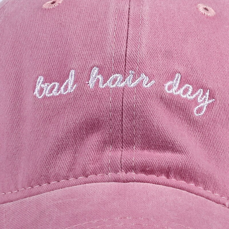 Bad Hair Day Cap Washed Baseball Cap Women Men Hat Cap Casual Snapback Letter Dad Hat Summer Cotton Adjustable Bone Male - Free Shipping - aurelia-clothing-8955