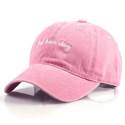 Bad Hair Day Cap Washed Baseball Cap Women Men Hat Cap Casual Snapback Letter Dad Hat Summer Cotton Adjustable Bone Male - Free Shipping - aurelia-clothing-8955